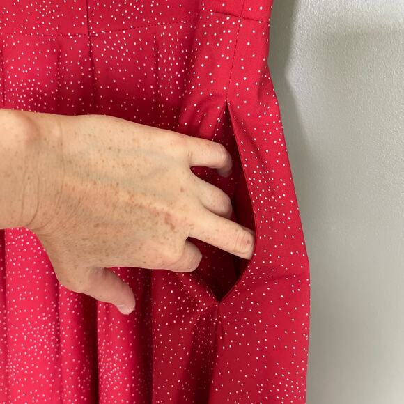 Hutch Reese Dress Red Polka Dot Size Small A-Line Swingy Flowy Cutout Bow‎ Cute - Picture 16 of 16